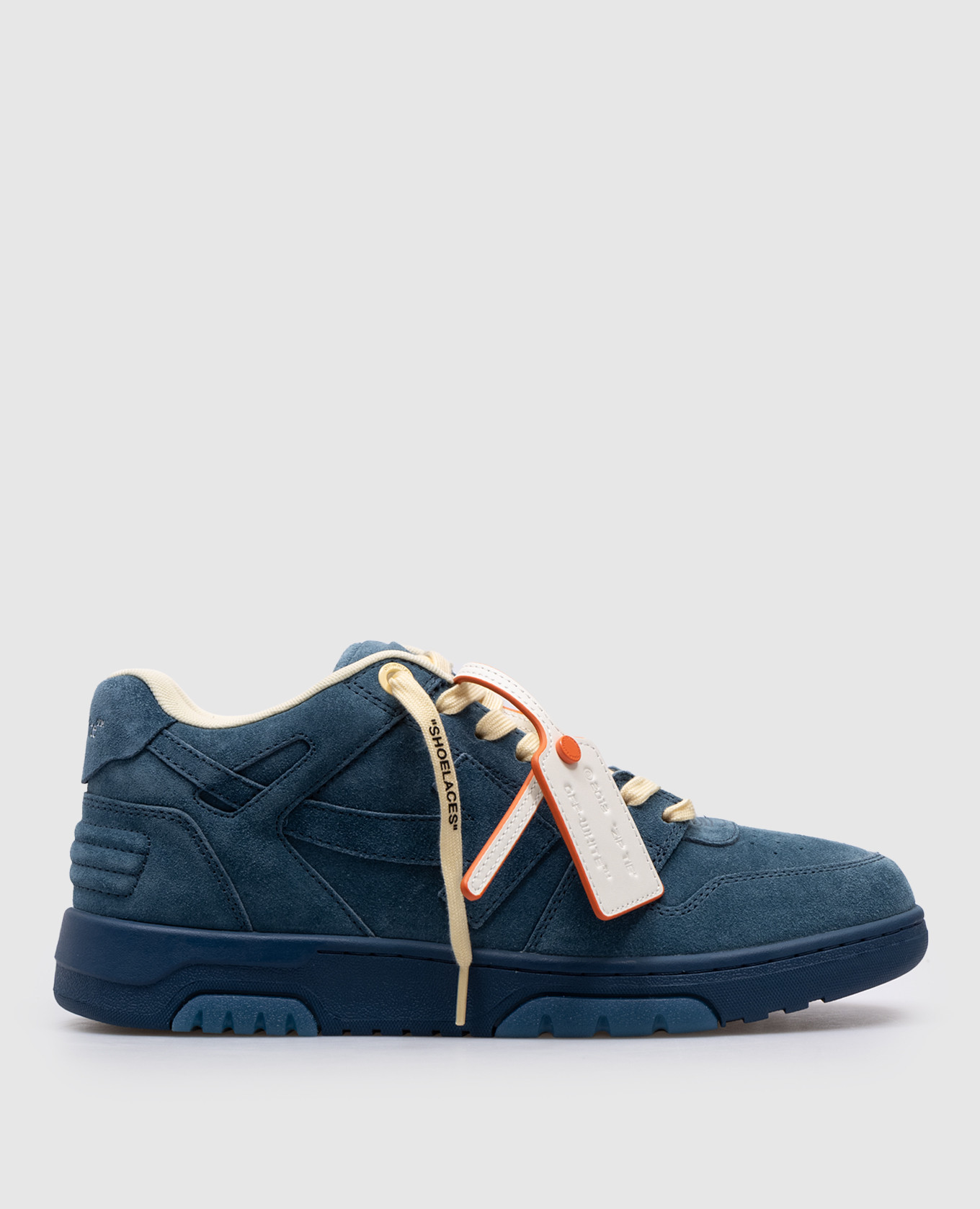 Blue suede out of office sneakers off-white