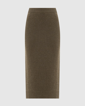 Peserico Green midi skirt with wool and silk S95029F0709095