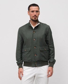 Enrico Mandelli Green jacket made of linen, wool and silk 1T514A5610