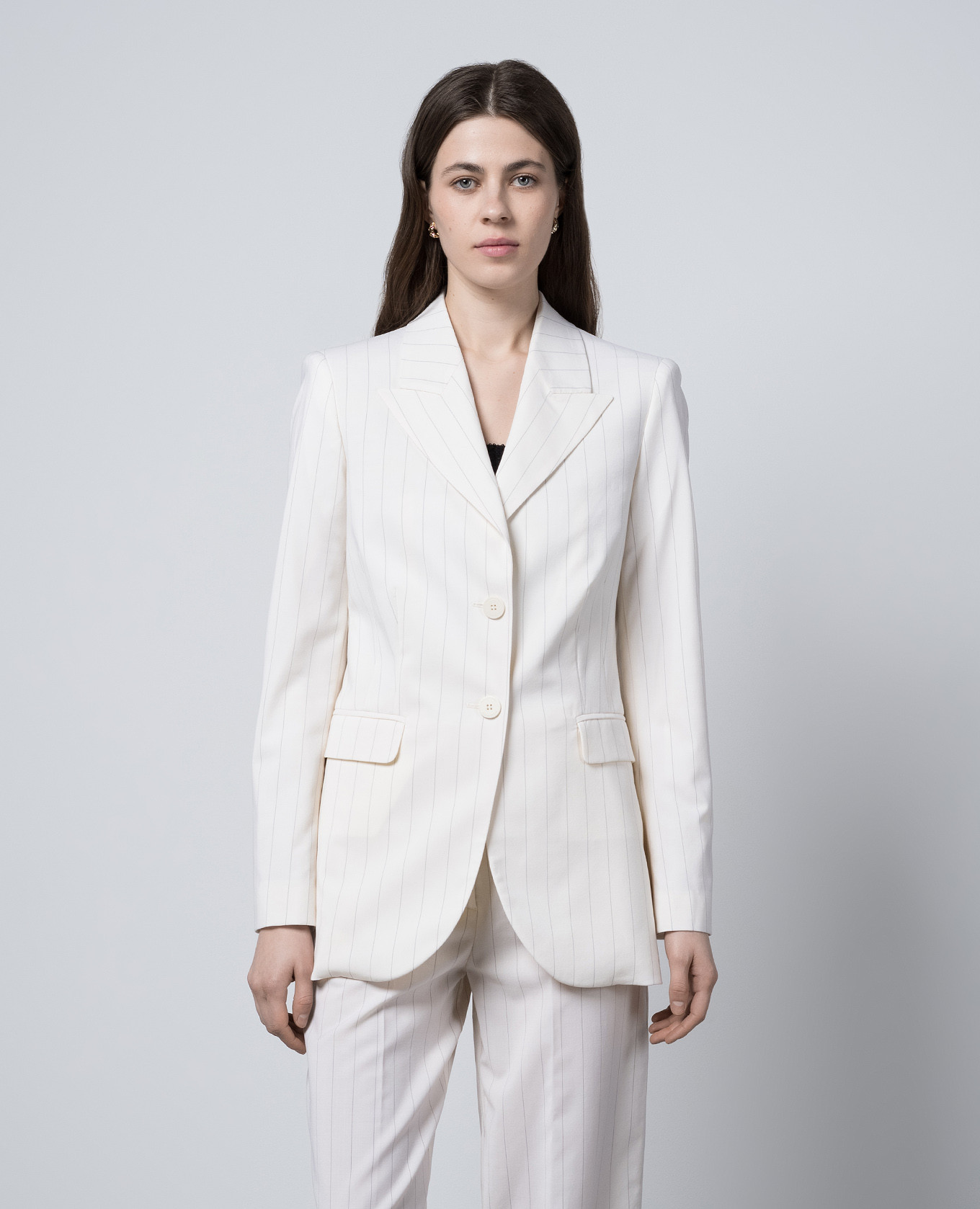 

Beige striped wool jacket Ballantyne, White