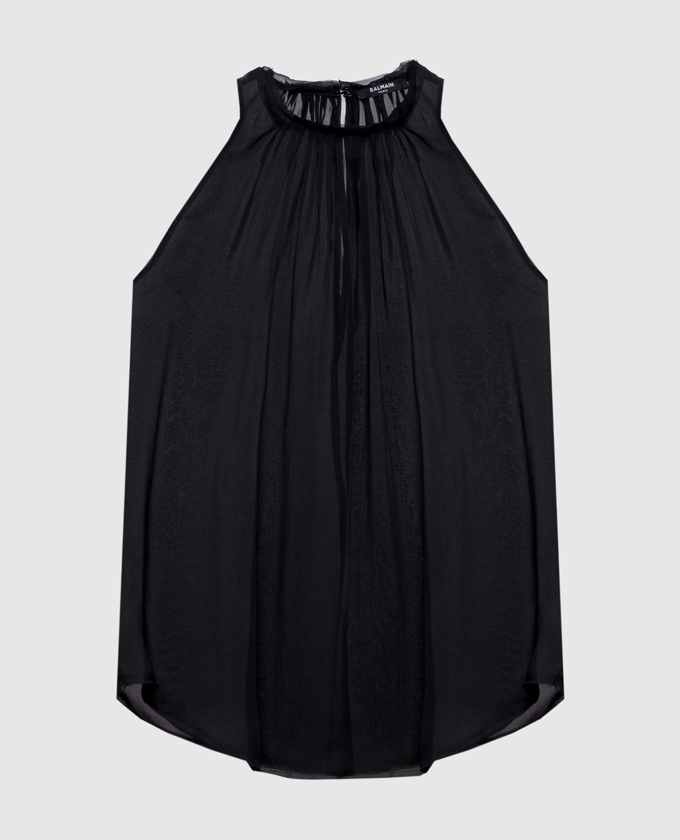

Black silk top with drape Balmain
