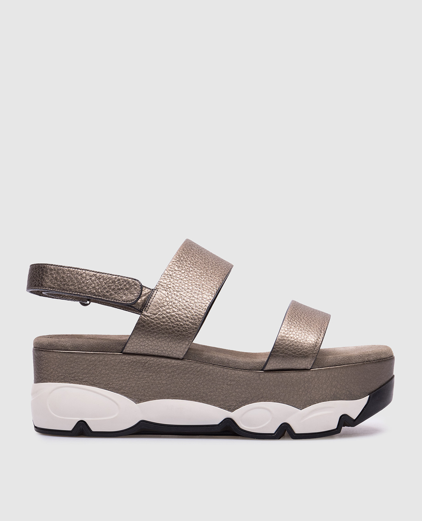 

Khaki leather sandals with a shiny effect Brunello Cucinelli