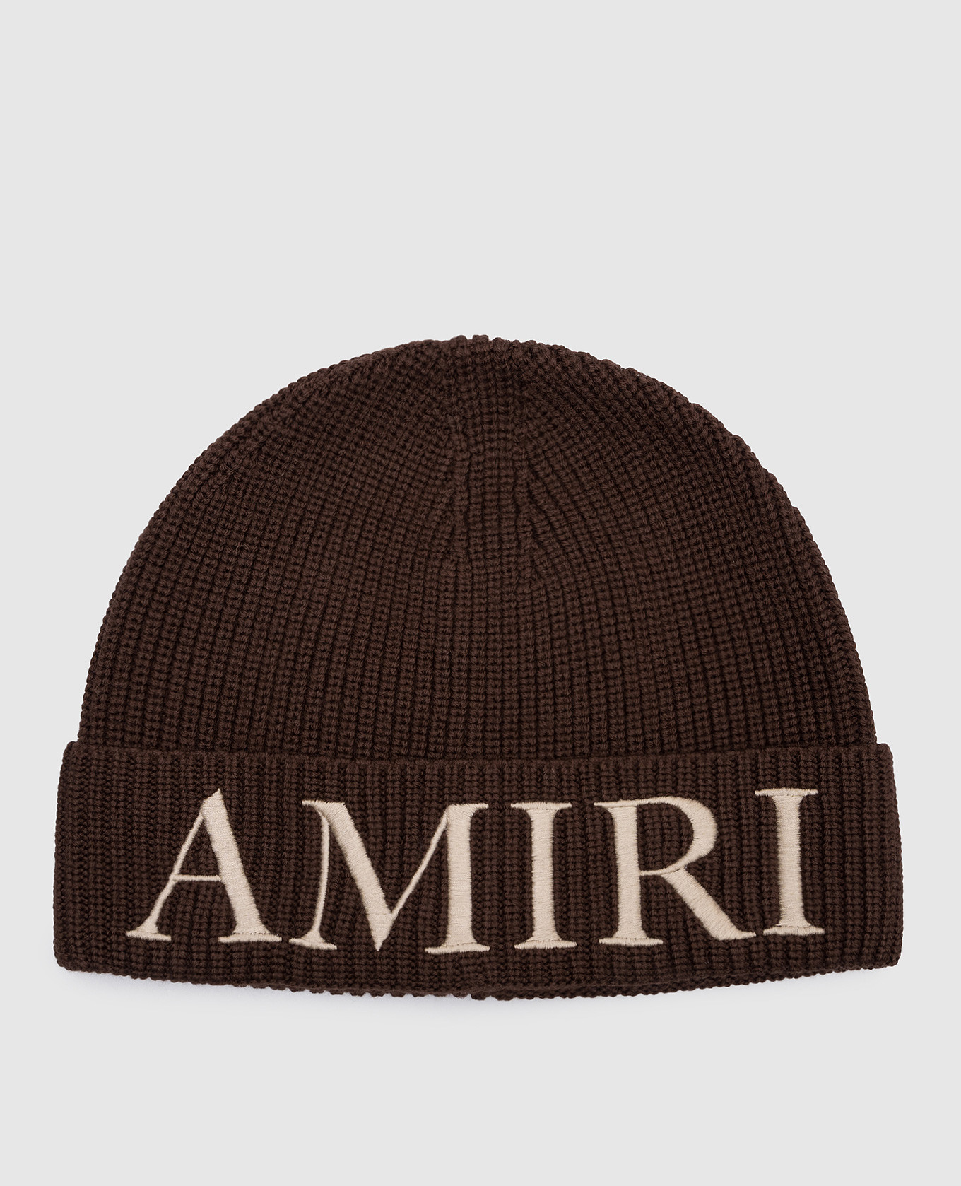 AMIRI Brown wool cap with logo embroidery