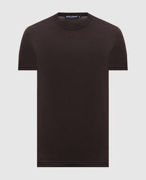 Dolce&Gabbana Brown T-shirt with logo G8SX0ZG7PIY
