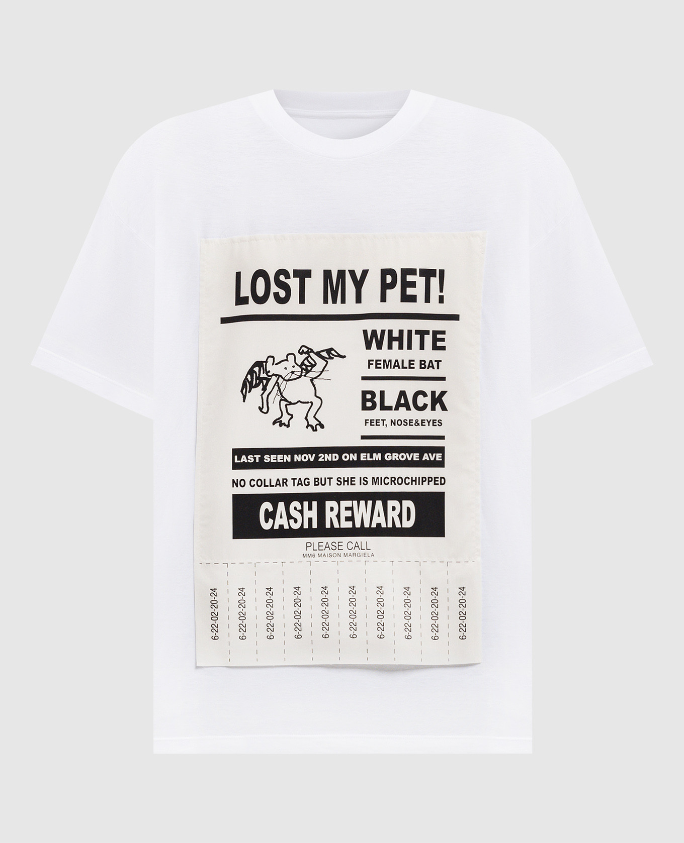 White t-shirt lost pet maison margiela mm6