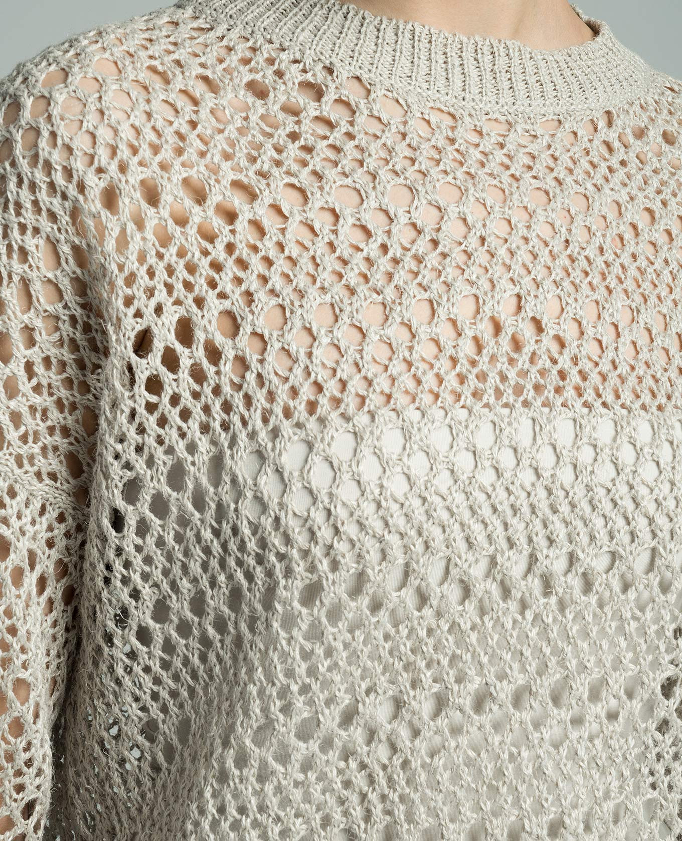 

Gray openwork svert from linen and silk Brunello Cucinelli, Grey