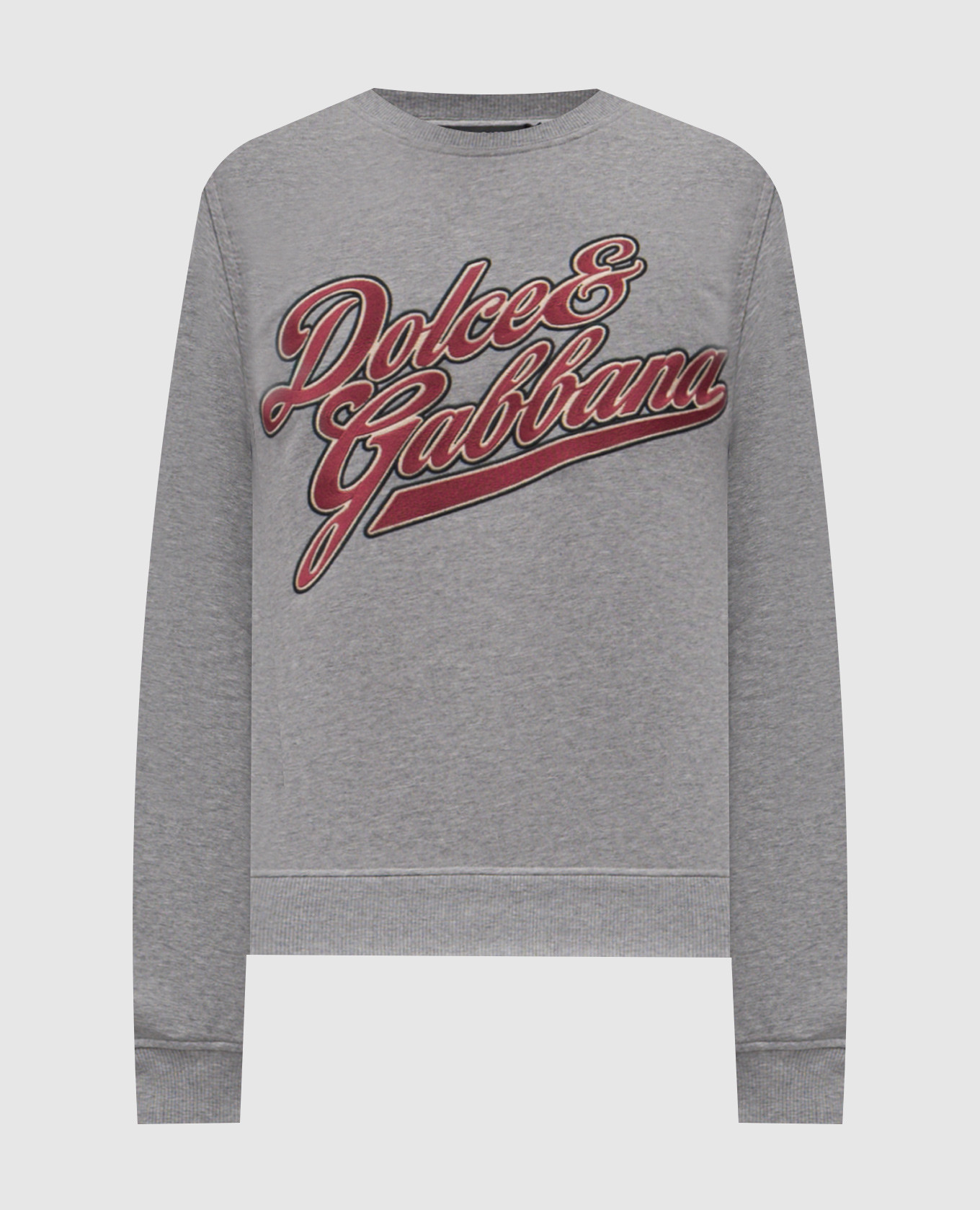 Grey melange sweatshirt with logo embroidery Dolce&Gabbana