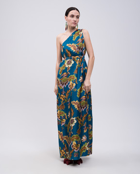 La DoubleJ Blue Swing Silk Floral Maxi Dress DRE0460SIL001LAR01