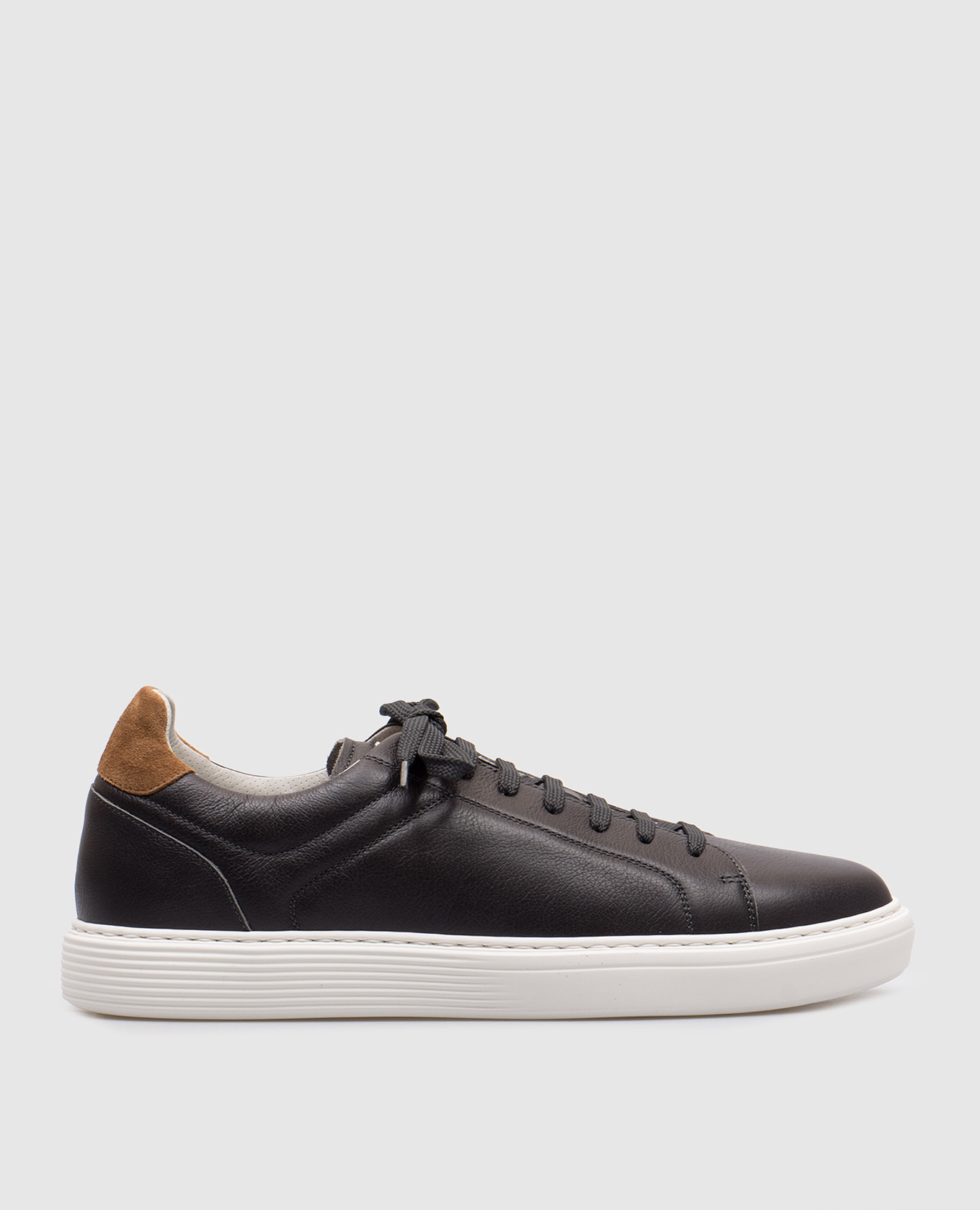 

Black leather sneakers with a logo patch Brunello Cucinelli