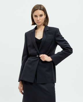 Givenchy Blue woolen jacket with a strap BW30JH100H