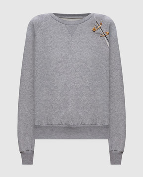 Versace Grey melange cashmere sweatshirt 10204601A14817