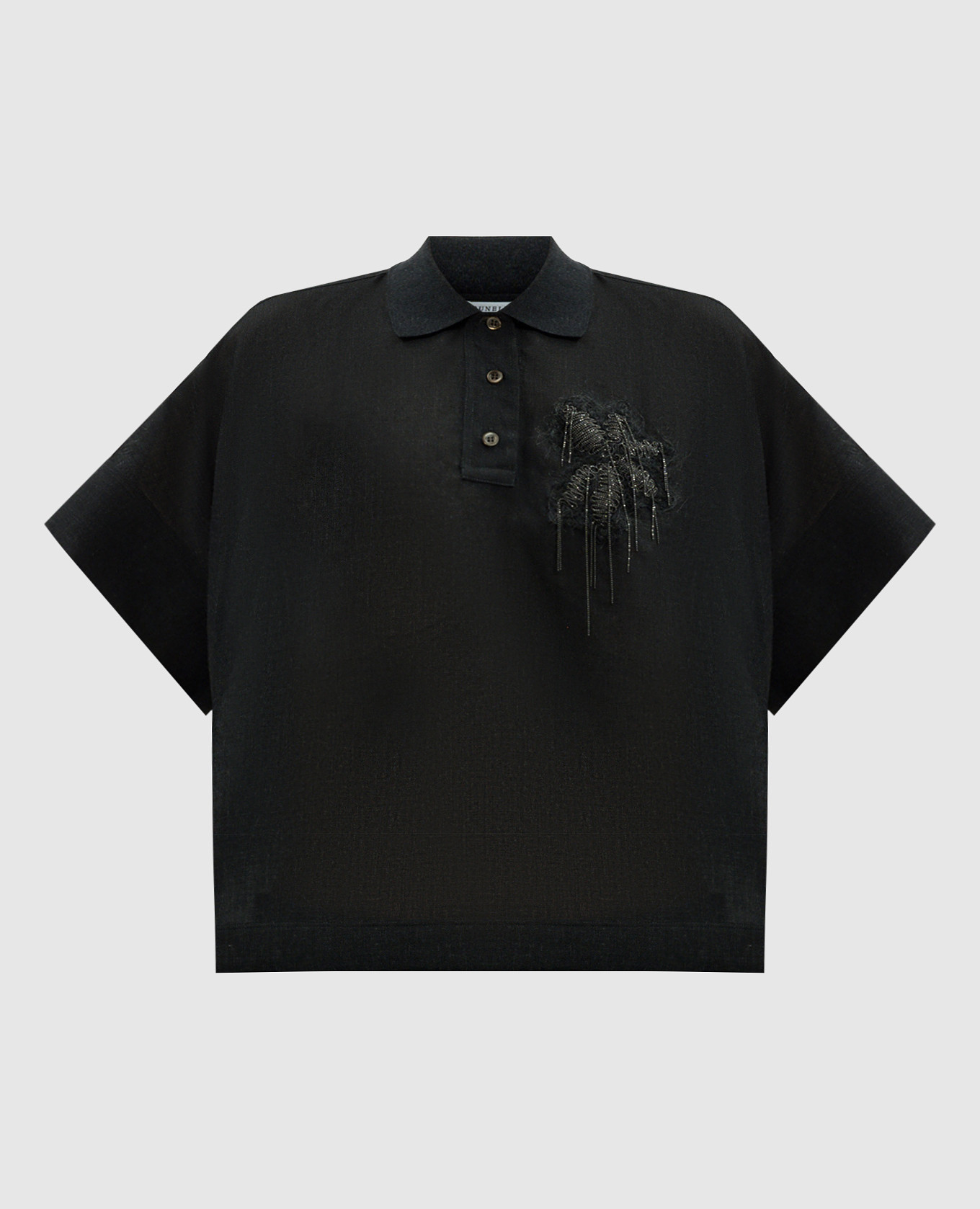 

Black blouse made of wool with appliqué Brunello Cucinelli