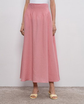 Gabriela Hearst Pink Penelope linen midi skirt 2253061LA003