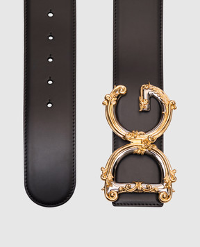 Dolce&Gabbana Black leather belt with monogram logo BE1336AZ831