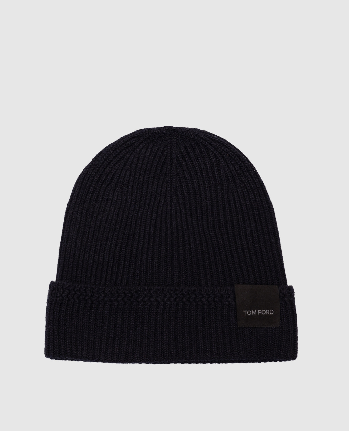 Blue cashmere hat with logo Tom Ford