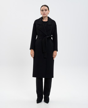 Heresis Black cashmere coat Y66120I560