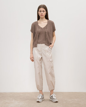 Peserico Beige cargo pants with a branded patch PM404502769