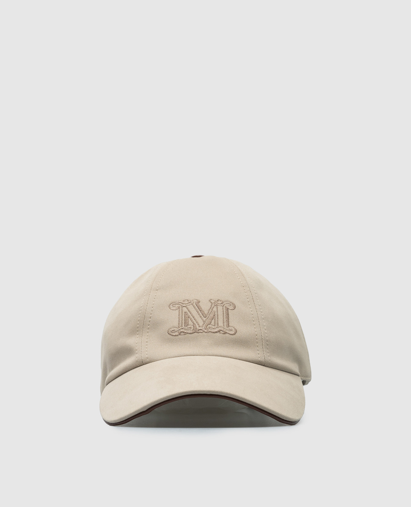 Max Mara Beige RIENZA cap with monogram embroidery