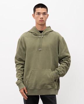 Balmain Khaki hoodies with logo embroidery FH1JT047BC72