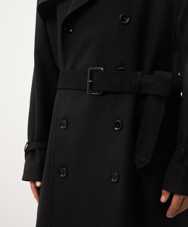 Dolce&Gabbana - Black double-breasted wool trench coat G049GTFU28P