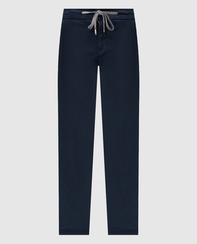 Marco Pescarolo Blue silk pants CARACCIOLO5106