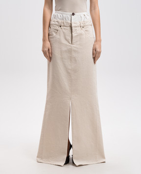 Maison Margiela Beige maxi skirt with slits S51MI0004M35261