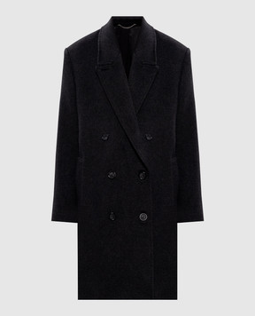Toteme Gray double-breasted cashmere coat 254WRO0232FB0484