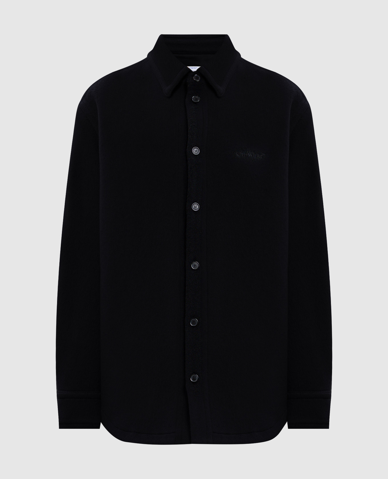 Black cashmere insulated shirt with logo Off-White