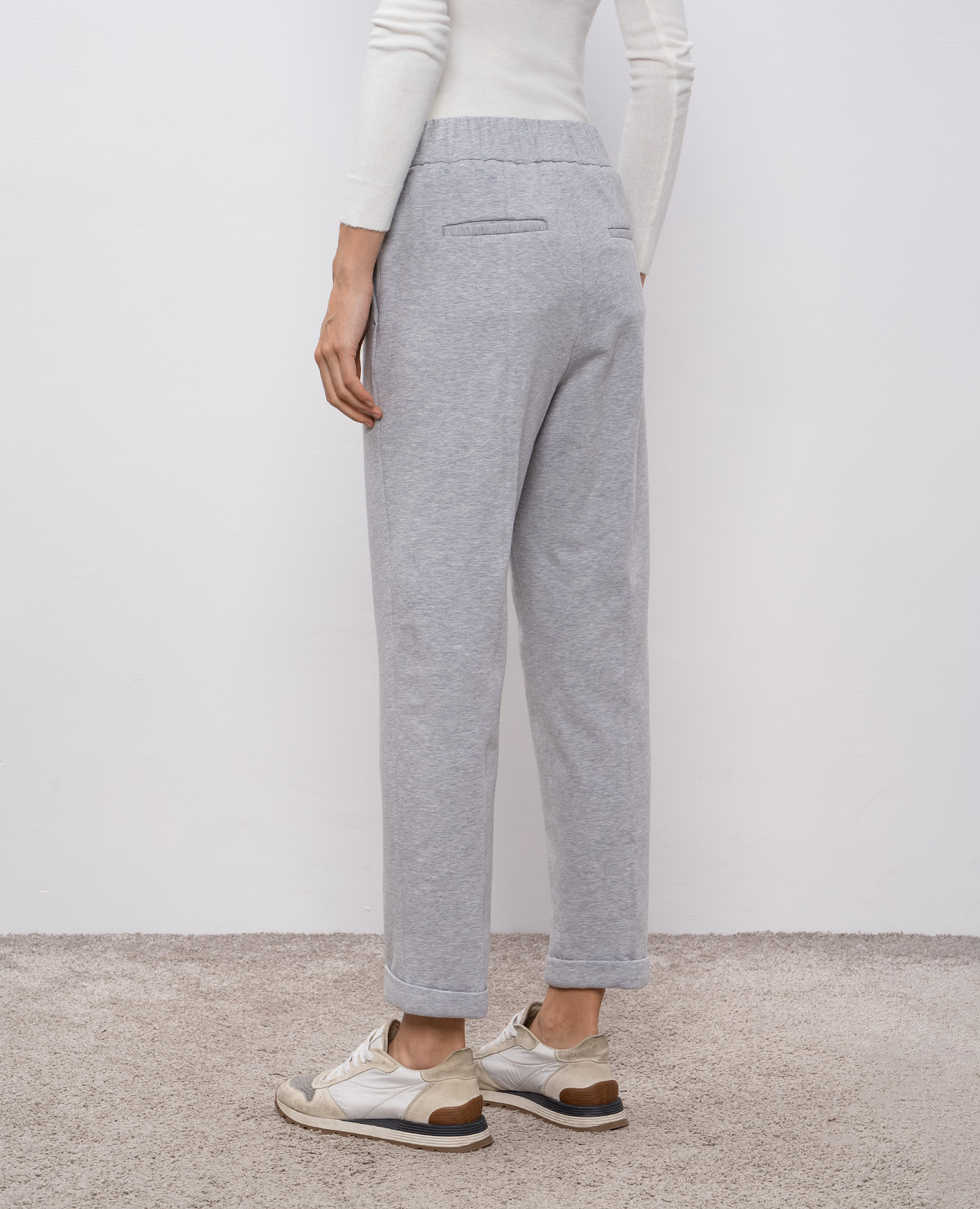 

Grey melange track pants with lapels Peserico