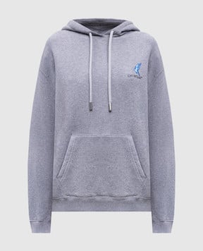 Off-White Gray hoodie with print OWBB064S25FLE002