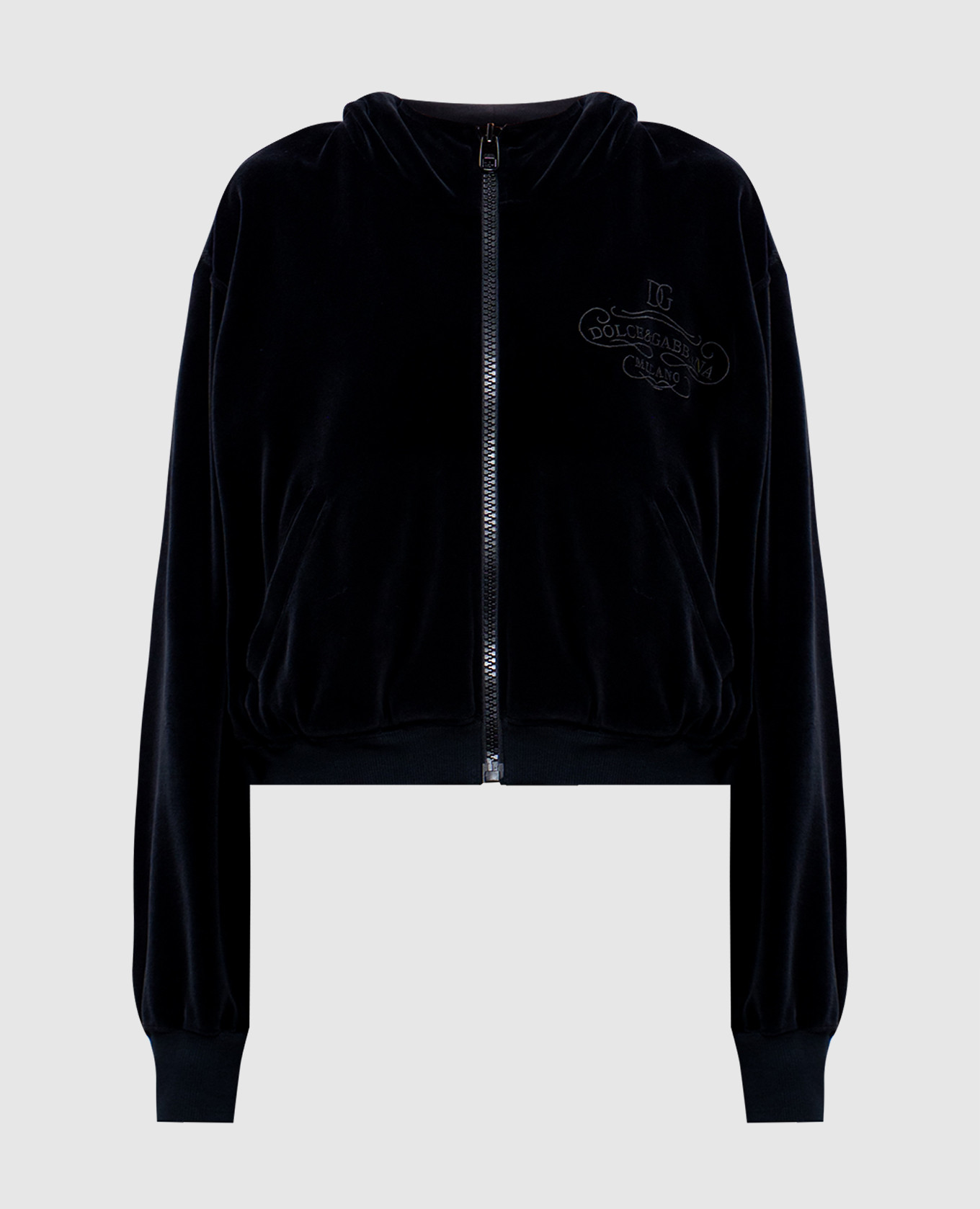

Black velvet sports jacket with logo embroidery Dolce&Gabbana