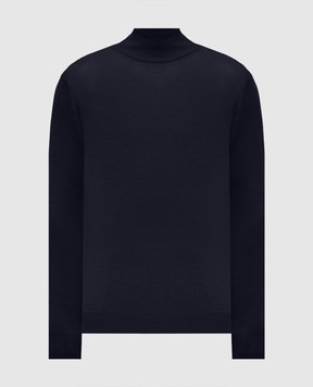 Canali Blue wool golf MK01149C0002