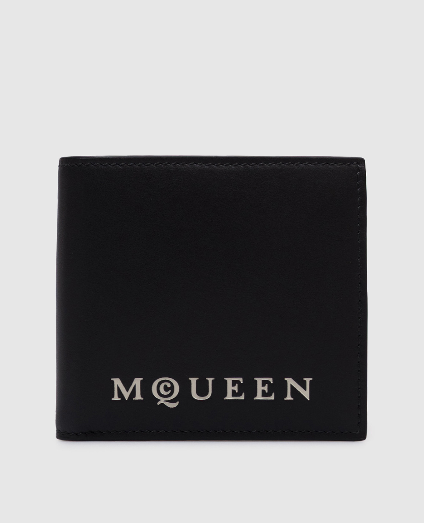 

Black leather wallet with logo Alexander McQueen