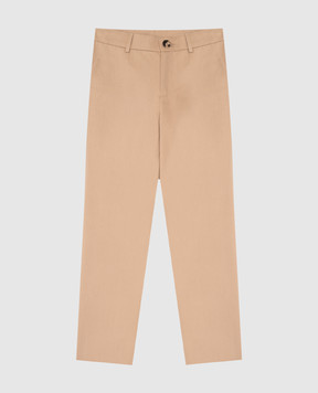 Versace Children's beige pants with logo patch 10183241A14824