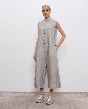 Intoca Gray linen jumpsuit 251WASHLINAIO1102