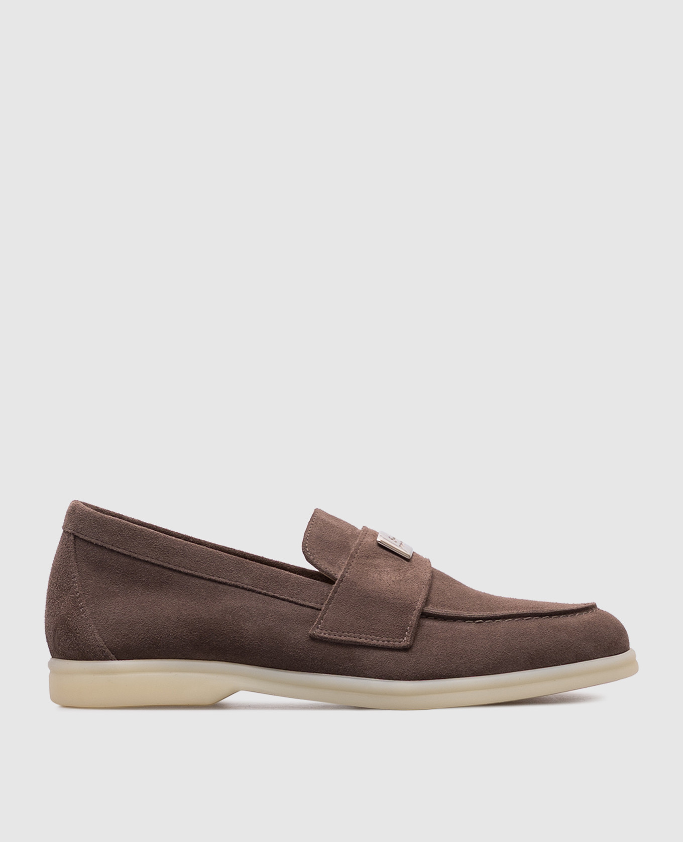 Brown suede loafers with logo Babe Pay Pls