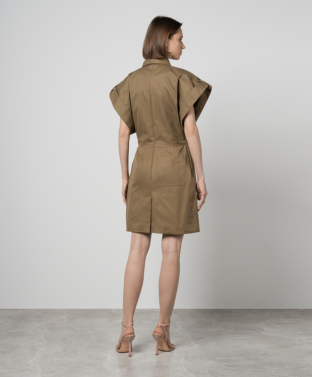 Gray midi linen skirt with pockets 4945