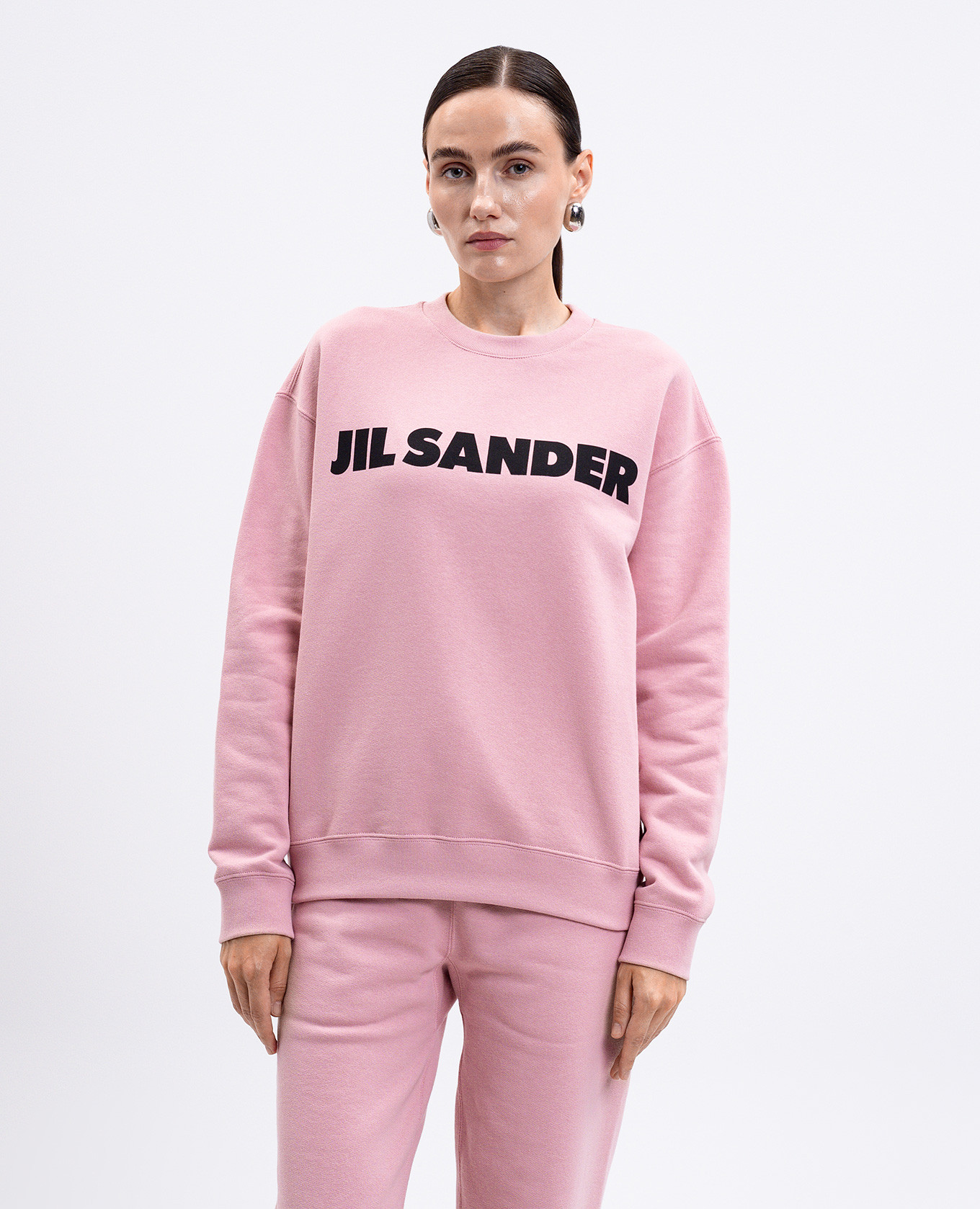 

Pink sweatshirt with logo print Jil Sander