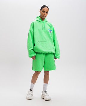 Vetements Green shorts with logo print UA66SS600Ew