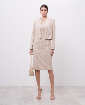 Twinset Beige skirt with sequins and beads 251TP2200