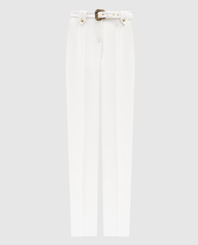 Versace Jeans Couture White pants with a belt 76HAA111N0103