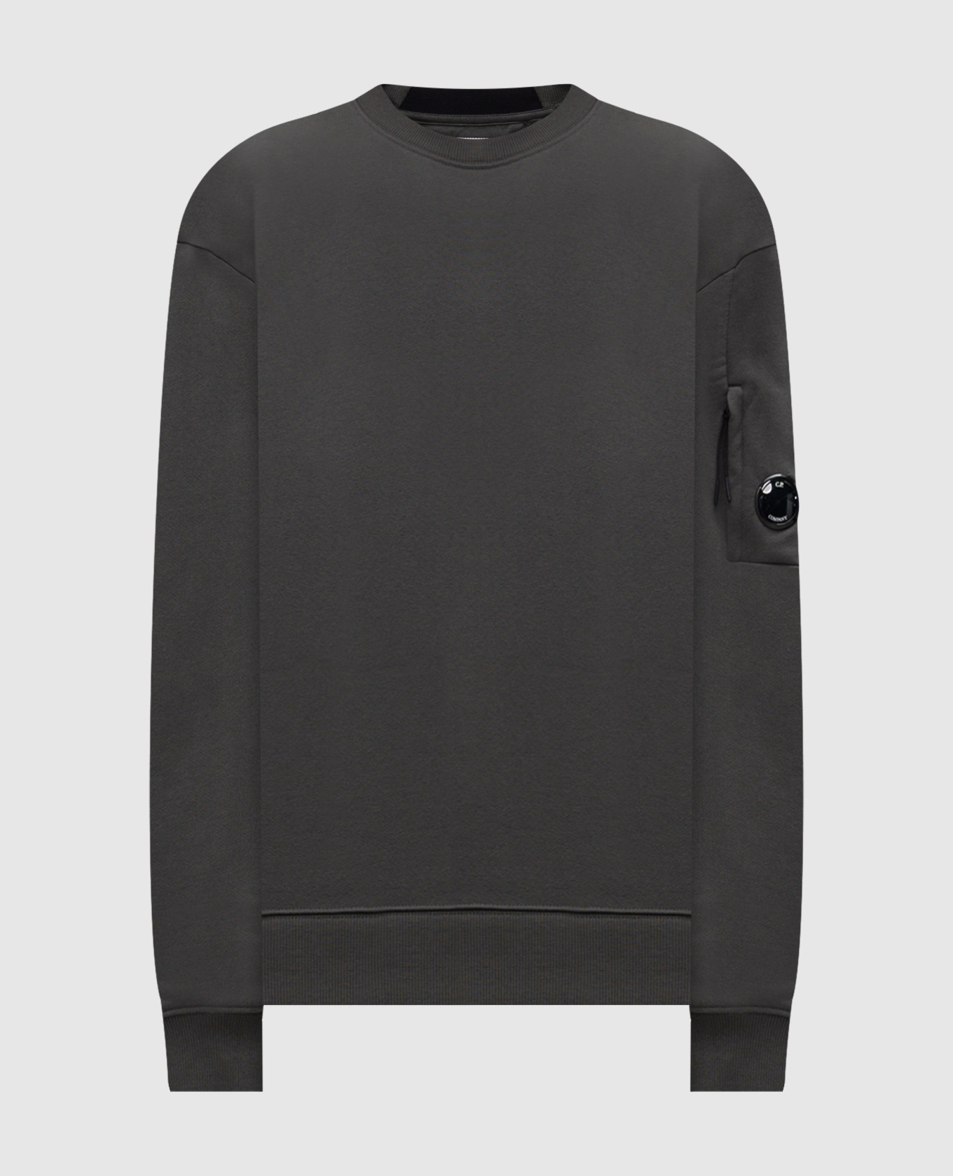 Green sweatshirt with logo patch C.P. Company