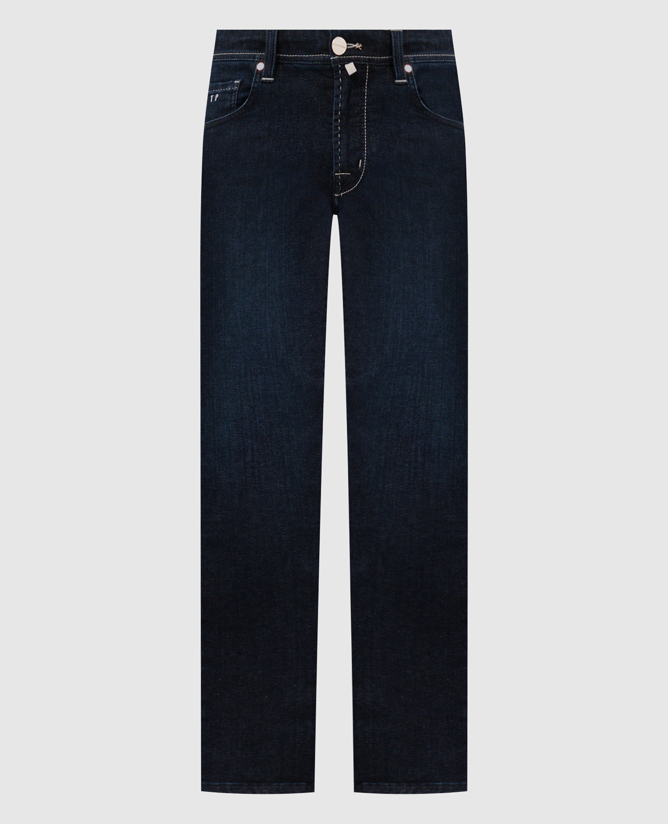 

Blue Michelangelo jeans with metallic logo Tramarossa