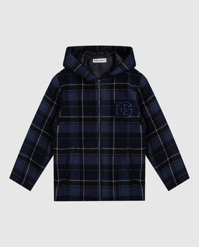 Dolce&Gabbana Children's blue checked wool jacket L42C36FQZAL