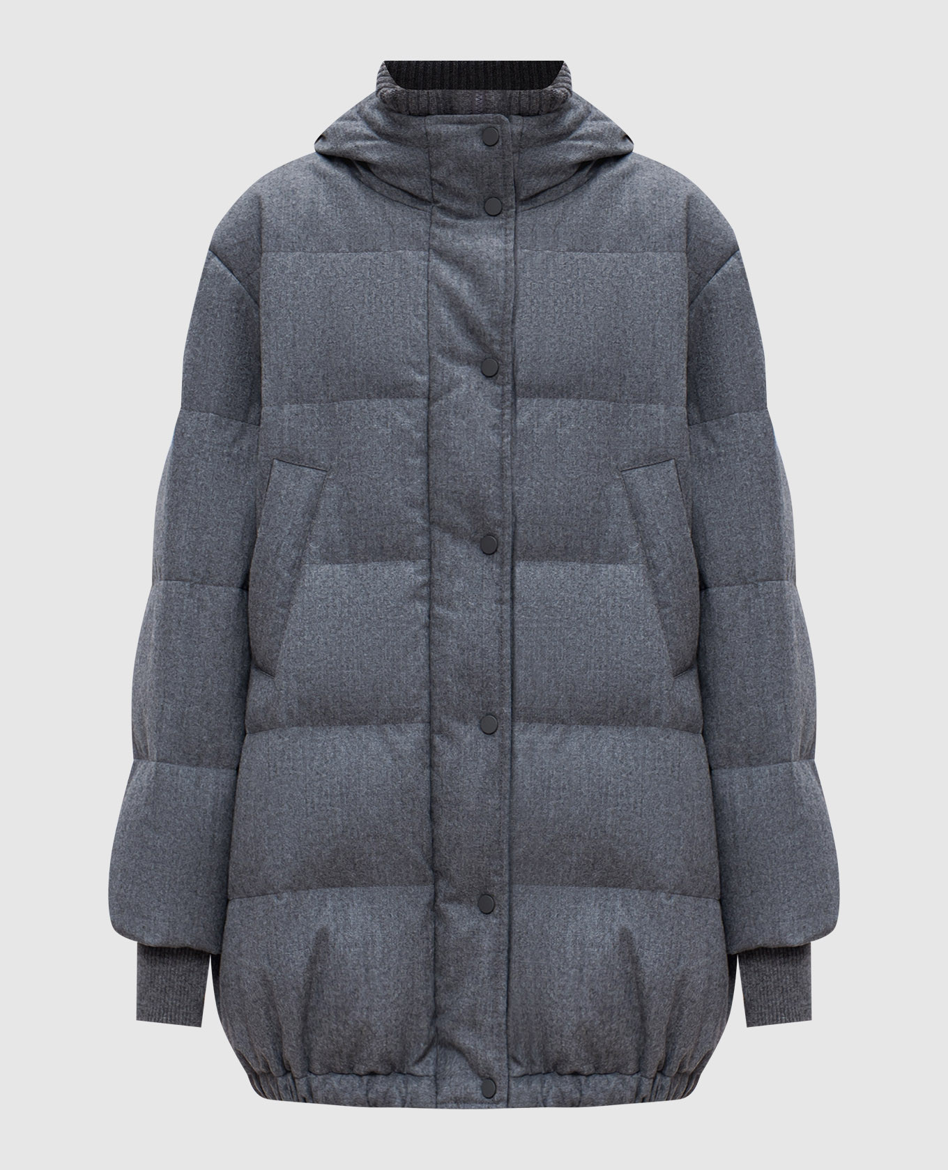 Gray down jacket made of wool brunello cucinelli