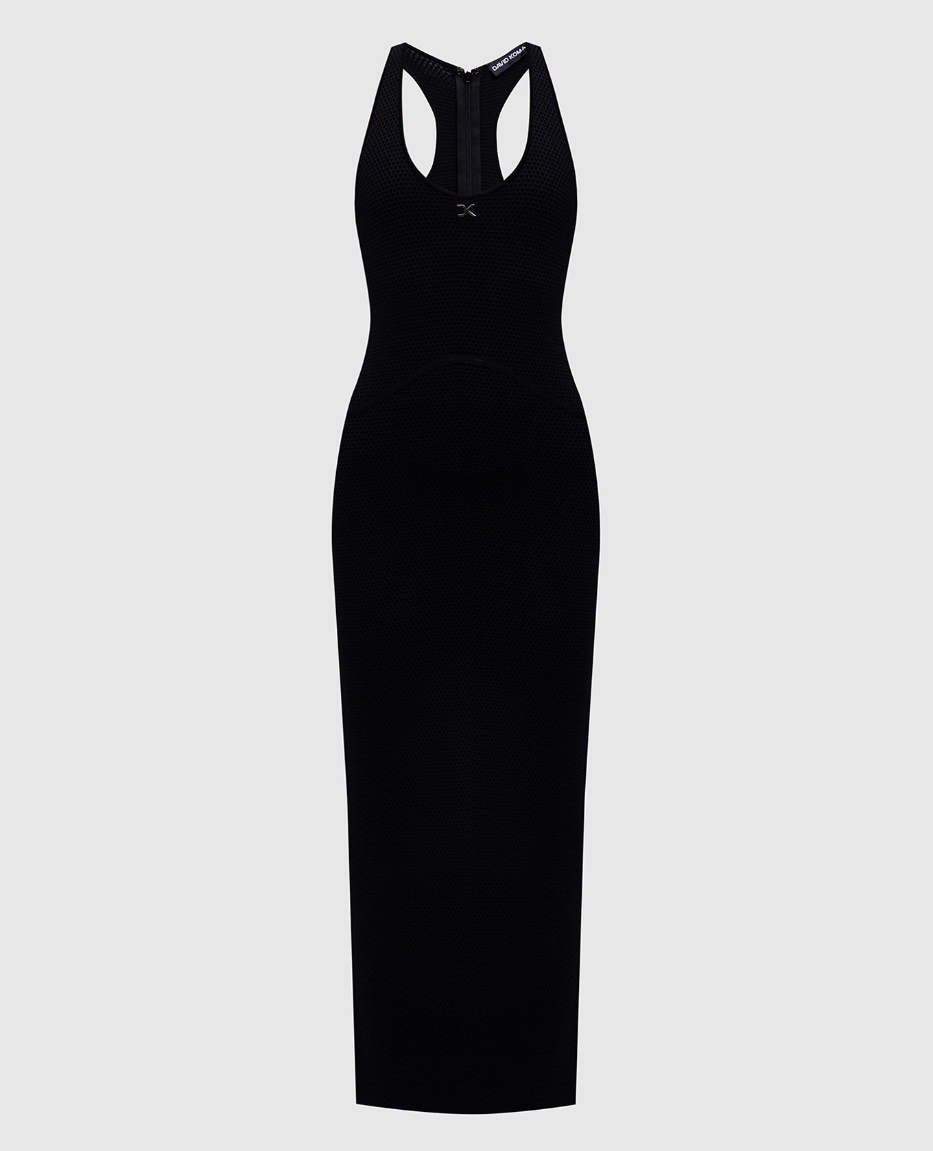 Black dress with monogram logo David Koma