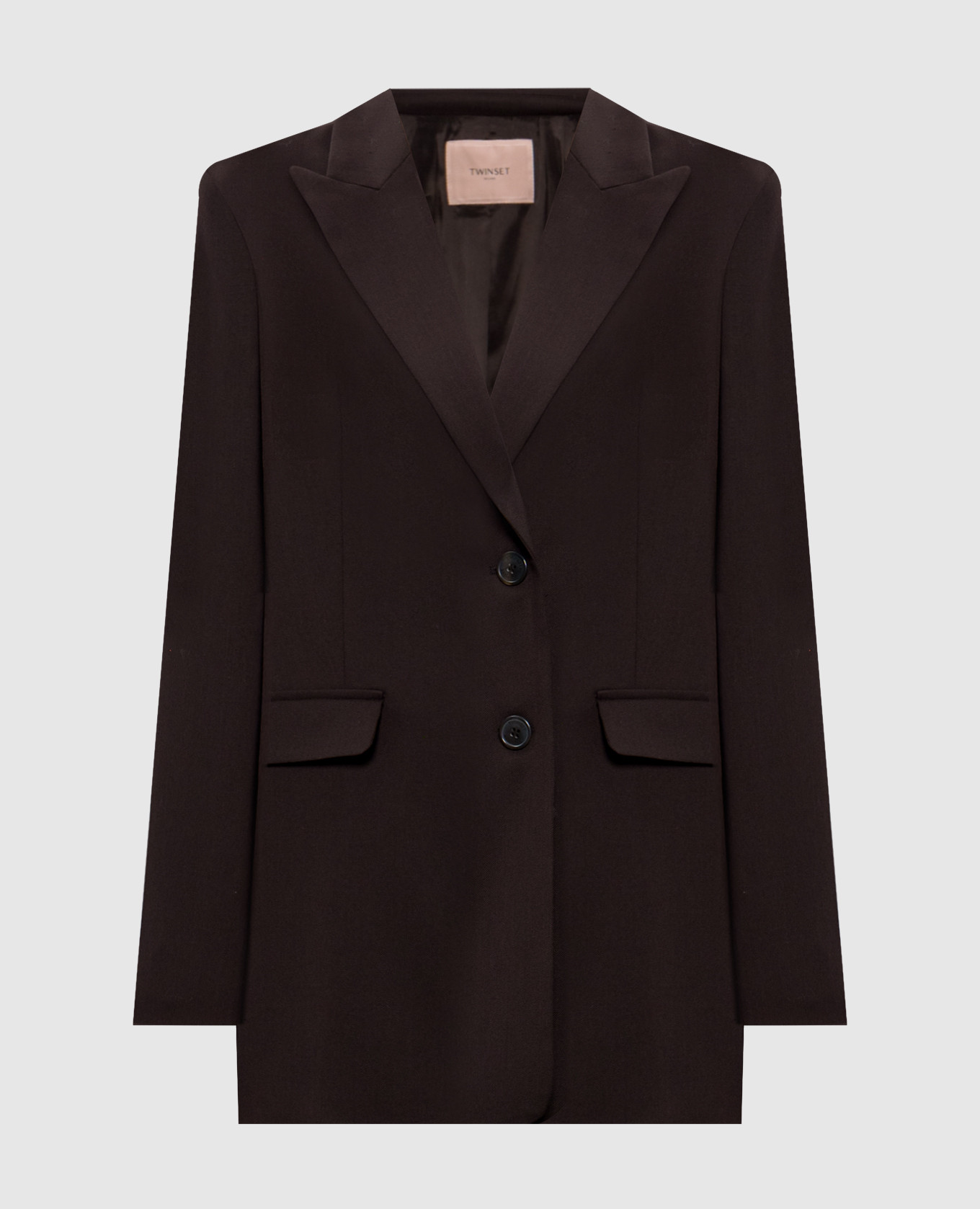 

Brown jacket with wool Twinset, Коричневый