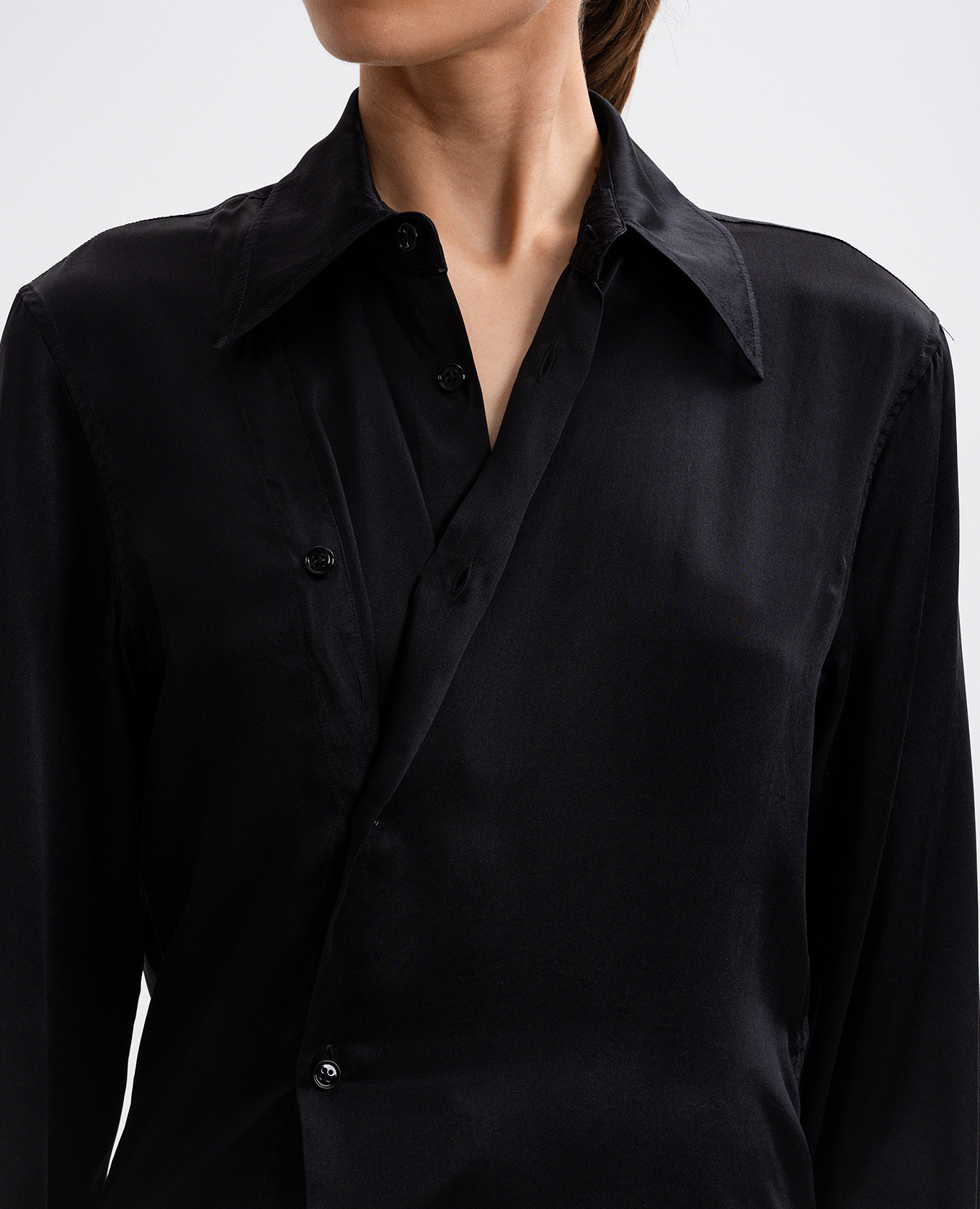 

Carole black silk blouse Ann Demeulemeester