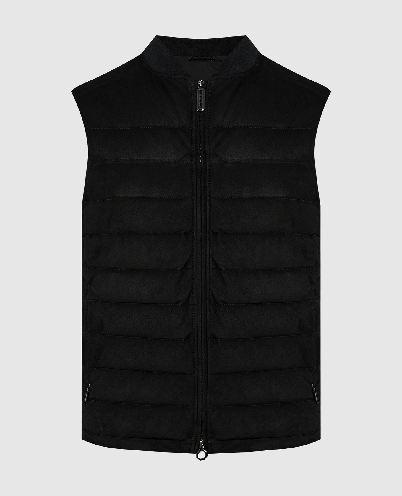 

Black suede down vest Stefano Ricci