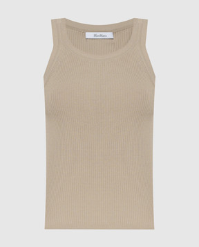 Max Mara Beige ZEMIRA ribbed top ZEMIRA